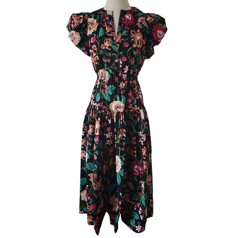 Ulla Johnson Marin floral cotton poplin midi dress - Picture 5 of 9